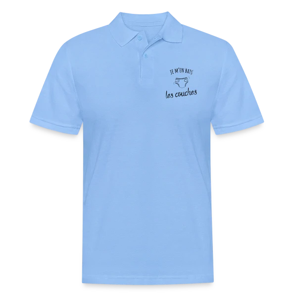 Humour "Je M'en Bats Les Couches" - Idée Cadeau Drôle sur Polo Homme