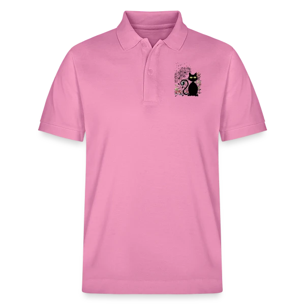Chat Noir Fleuri sur Polo PREPSTER bio Stanley/Stella Unisexe