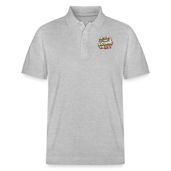 Licorne en RTT Arc-en-ciel sur Polo PREPSTER bio Stanley/Stella Unisexe