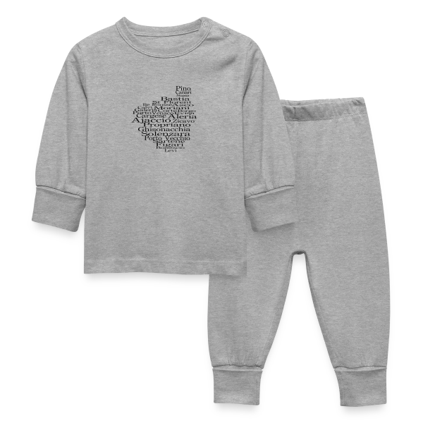 Carte Corse Villes Typographie sur Pyjama Bébé