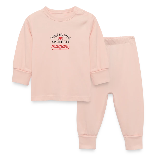 Désolé les Filles, Mon Cœur est à Maman : T-shirt Bébé sur Pyjama Bébé