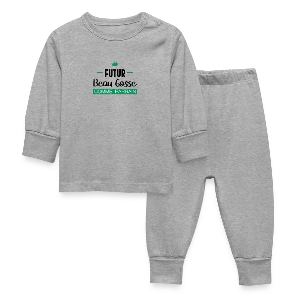 Futur Beau Gosse comme Parrain : T-shirt Humour Naissance sur Pyjama Bébé