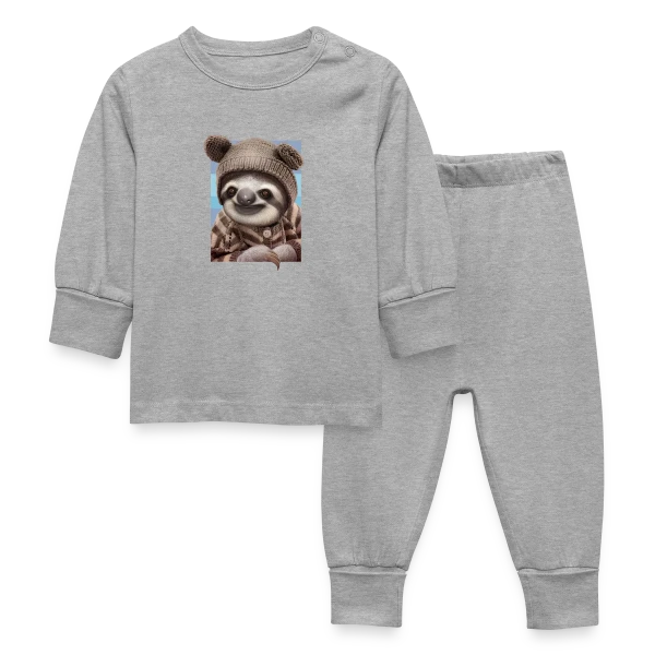 Bébé Paresseux en Pull Hivernal sur Pyjama Bébé