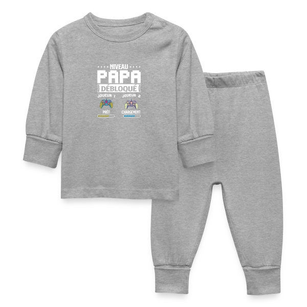 Niveau Papa Débloqué : T-shirt Futur Papa Gamer sur Pyjama Bébé