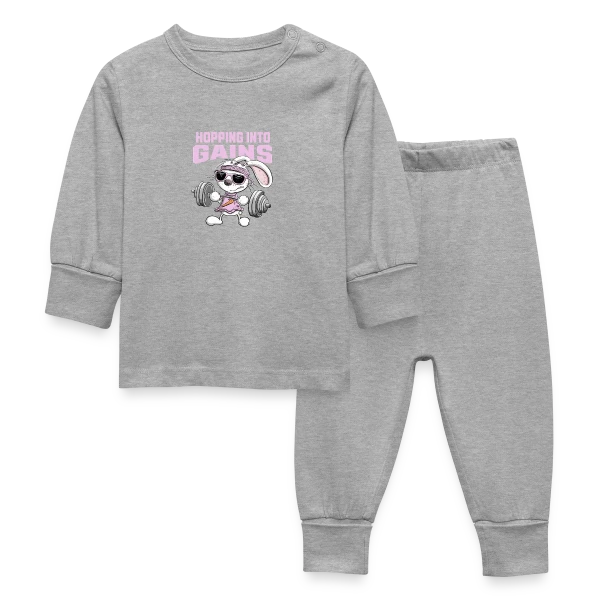 Lapin Musculation - Puissance Carottes sur Pyjama Bébé
