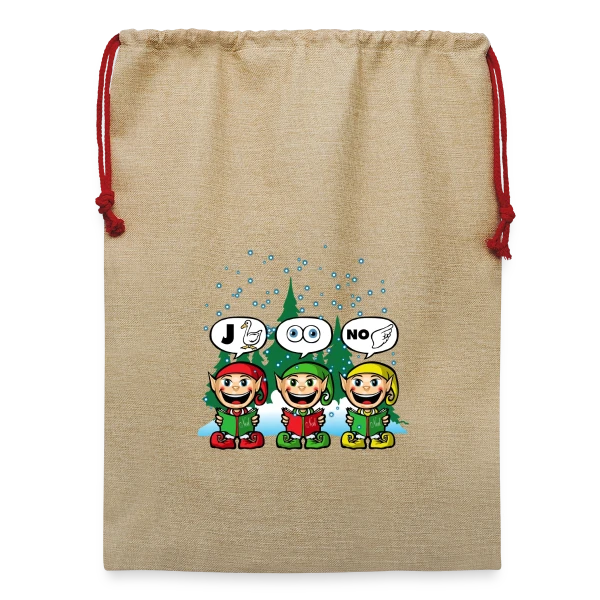 Maquette de Sac de Noël en jute  « Esprit de Noël » à personnaliser