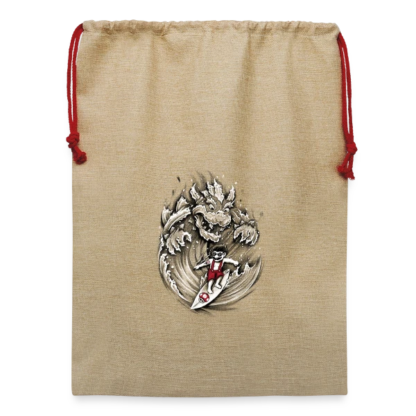 Mario, le Surfeur de Bowser sur Sac de Noël en jute 
