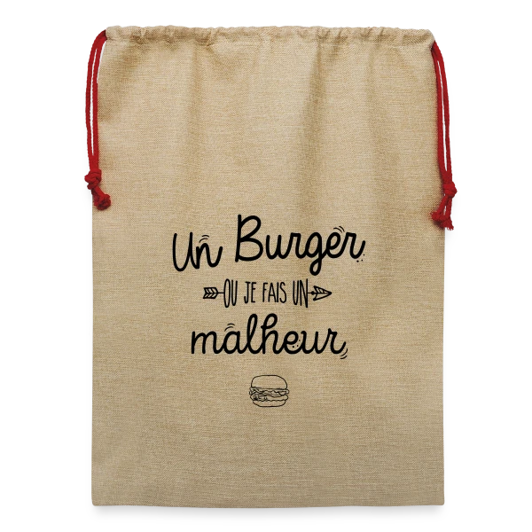 L'Empereur du Burger sur Sac de Noël en jute 