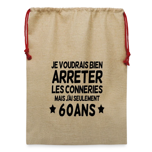 Maquette de 'Les Conneries à 60 Ans' - Cadeau Anniversaire Humour à personnaliser