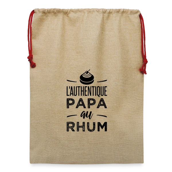 L'Authentique Papa au Rhum sur Sac de Noël en jute 