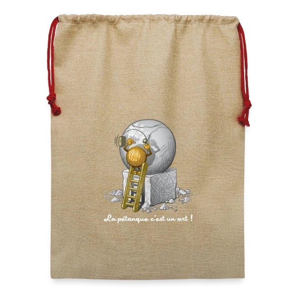 L'Art de la Pétanque : Quand le Sport Rencontre le Style sur Sac de Noël en jute 