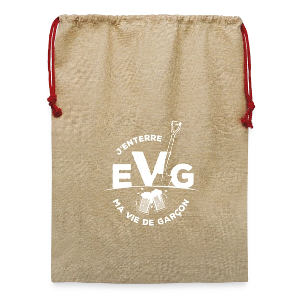 EVG Futur Marié sur Sac de Noël en jute 