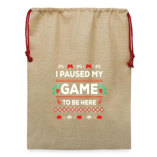 Joyeux Noël au Gamer : T-shirt Cadeau Idéal PC Zocker sur Sac de Noël en jute 