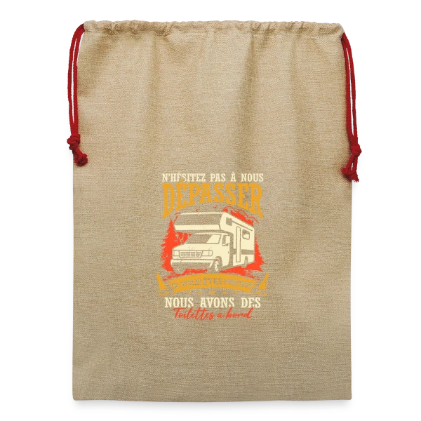 Drôle de Campeur en Camping-Car: Mes Vacances Parfaites! sur Sac de Noël en jute 