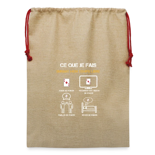 poker temps libre humour sur Sac de Noël en jute 