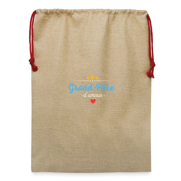 Grand-Père d'Amour : Personnalisé avec Noms des Petits-Enfants sur Sac de Noël en jute 