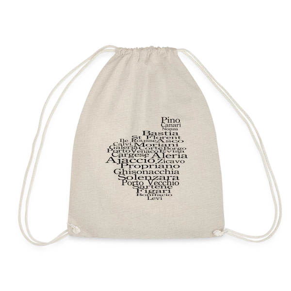 Carte Corse Villes Typographie sur Sac de sport léger