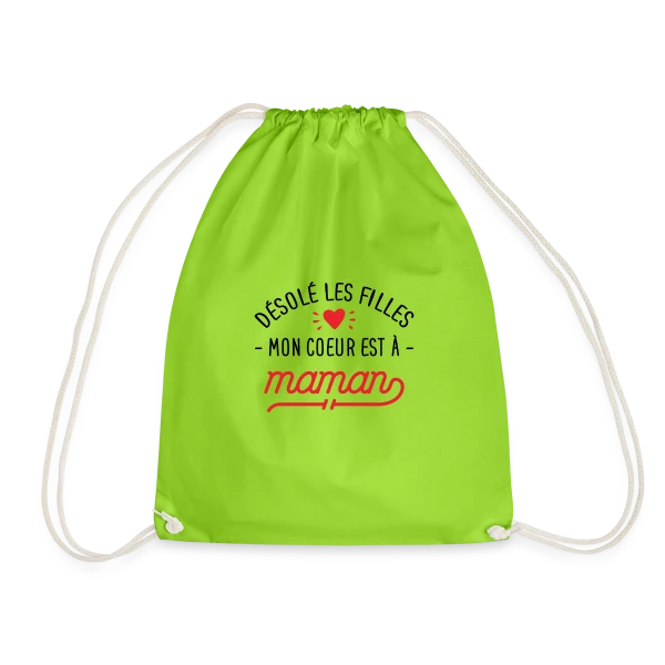 Désolé les Filles, Mon Cœur est à Maman : T-shirt Bébé sur Sac de sport léger