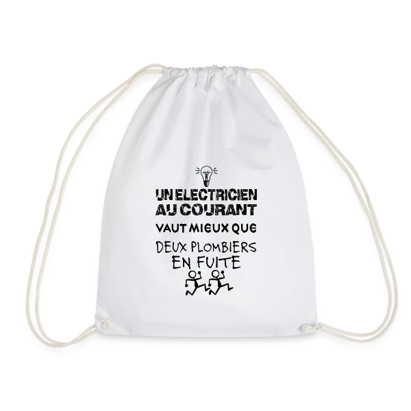 Électricien au Courant | T-Shirt Humour Pro du Câble sur Sac de sport léger