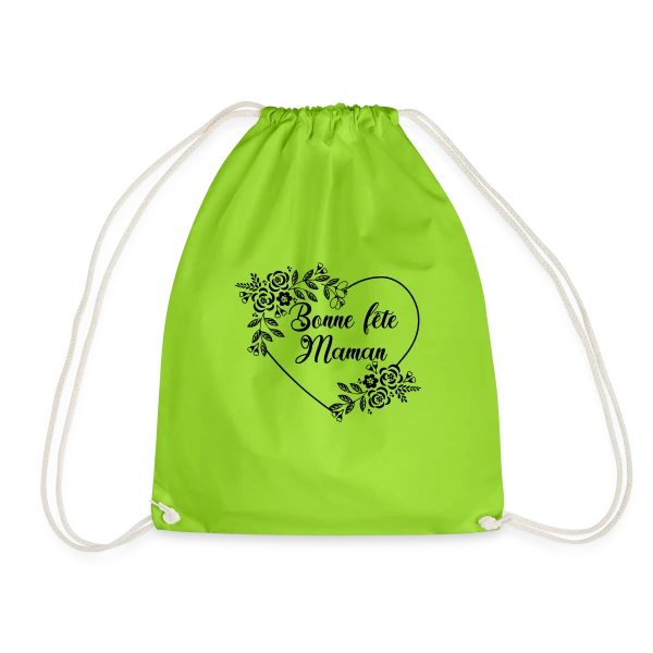 Bonne Fête Maman : Cœur Fleuri Éternel sur Sac de sport léger