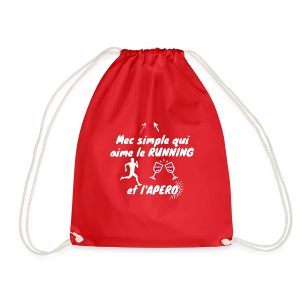 Mec Simple Aime Running et Apéro - Cadeau Runner Humour sur Sac de sport léger