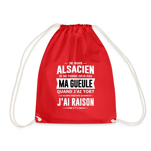 Alsacien Je Ferme Pas Ma Gueule sur Sac de sport léger