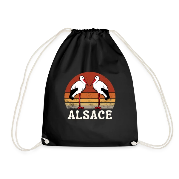 Cigognes Alsace Rétro Sunset sur Sac de sport léger