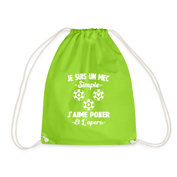 Je Suis Un Mec Simple J'aime Poker Et L'Apéro sur Sac de sport léger