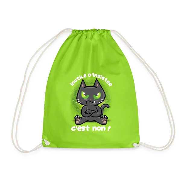 Chat Têtu : Non, et c'est tout ! sur Sac de sport léger