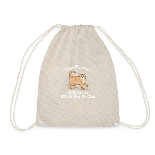 Humour 'Mon Pyjama 80% Poils de Chat' sur Sac de sport léger