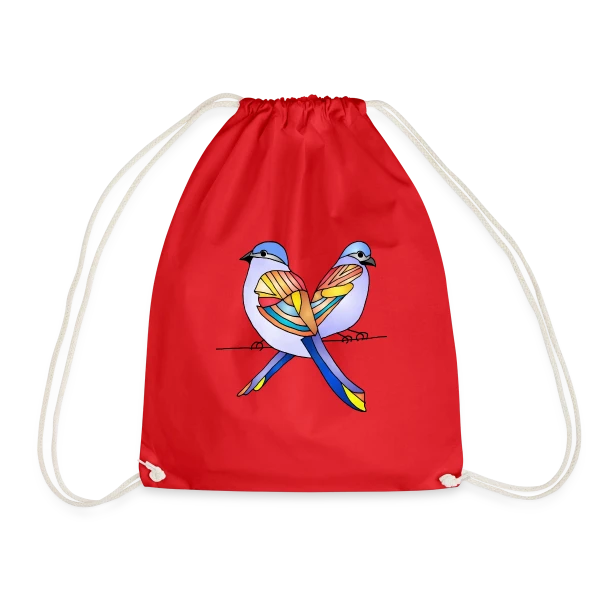 Duo Oiseaux Colorés sur Sac de sport léger