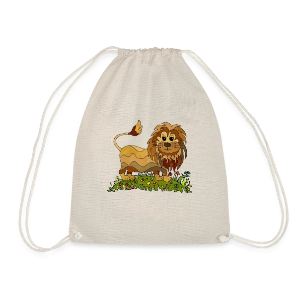 Lion Joyeux Prairie Fleurie sur Sac de sport léger