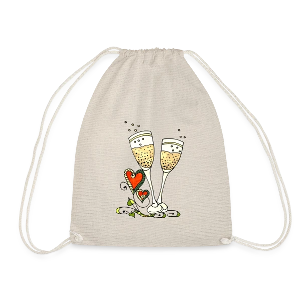 Verres Cœurs & Fêtes sur Sac de sport léger