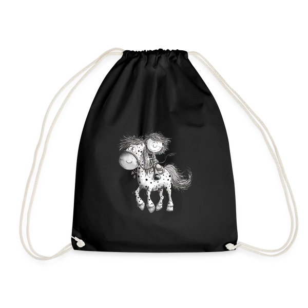 Cheval et cavalier rigolos - Dessin animé sur Sac de sport léger