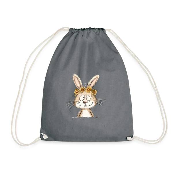 Lapin Rigolo Couronne Fleurs sur Sac de sport léger