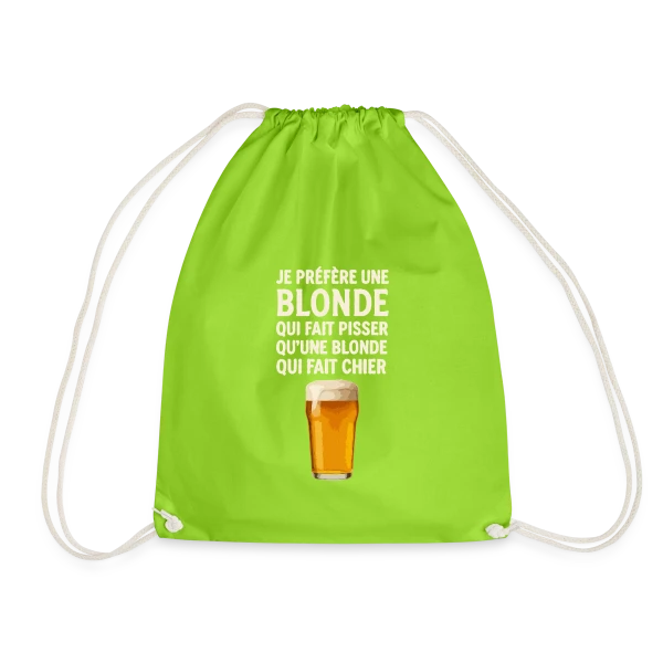 Je Préfère Une Blonde : Humour de Bistrot & Bière sur Sac de sport léger