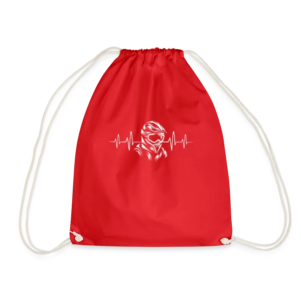 Casque Motocross & Battement de Cœur – Symbole Moto X sur Sac de sport léger