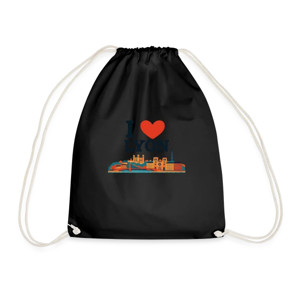 J'aime Lyon Skyline Coloré sur Sac de sport léger