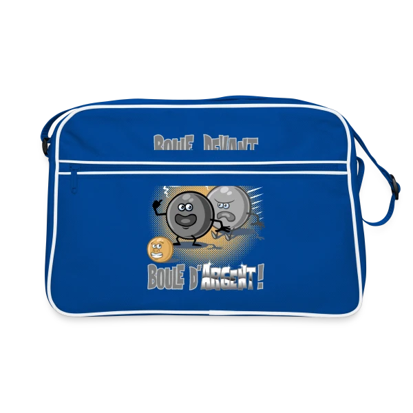 Boule devant boule d'argent - Pétanque sur Sac Retro