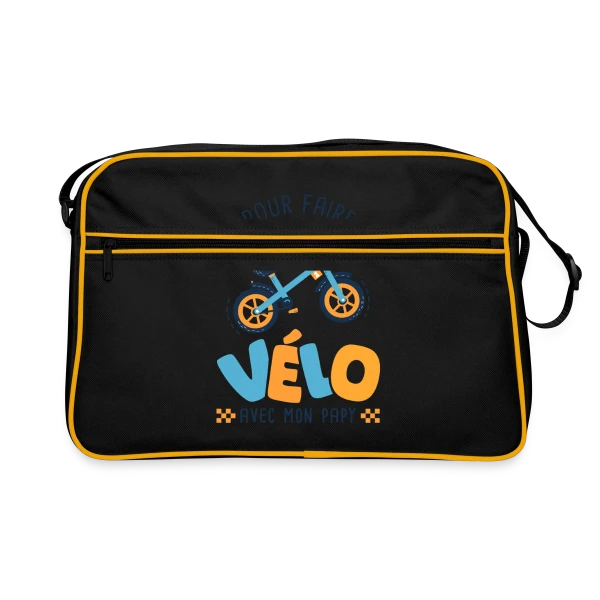"Né pour le Vélo avec Papy" sur Sac Retro