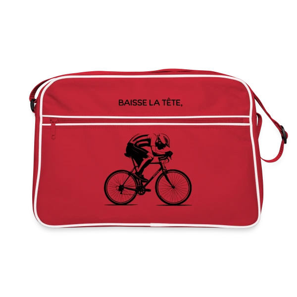 Cyclisme Humour - Design Minimaliste Vélo sur Sac Retro