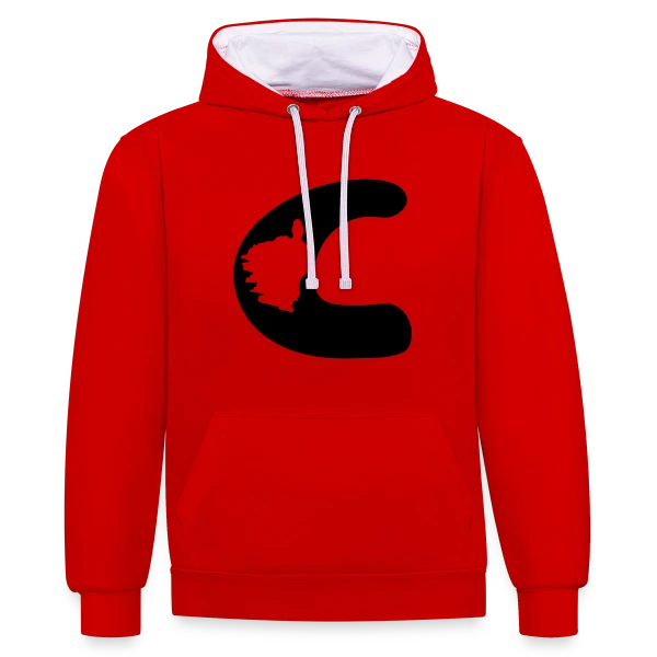 Lettre C Carte Corse sur Sweat à capuche contrasté