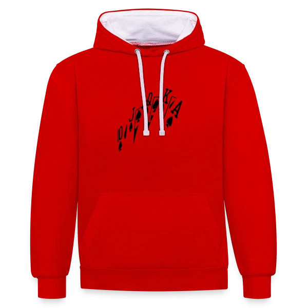 Poker Royale Flush sur Sweat à capuche contrasté