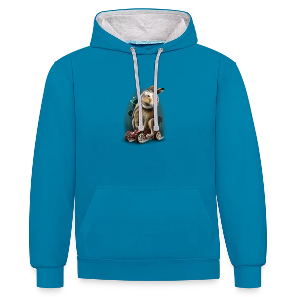 Lapin Racer Spatial sur Sweat à capuche contrasté
