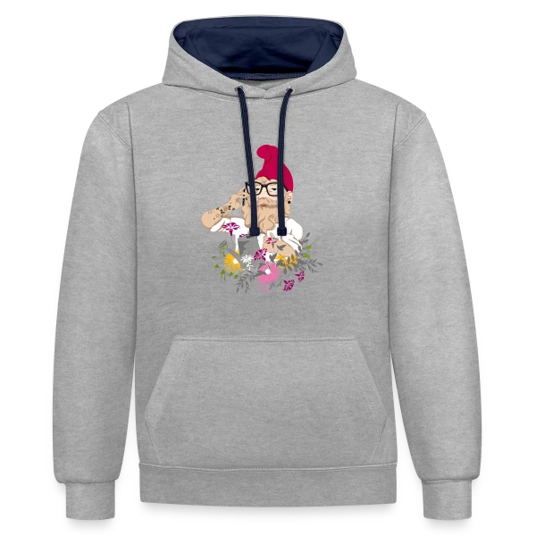 Jardinier Hipster sur Sweat à capuche contrasté