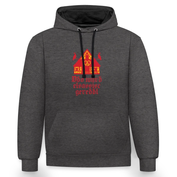 Ici On Parle Alsacien sur Sweat à capuche contrasté