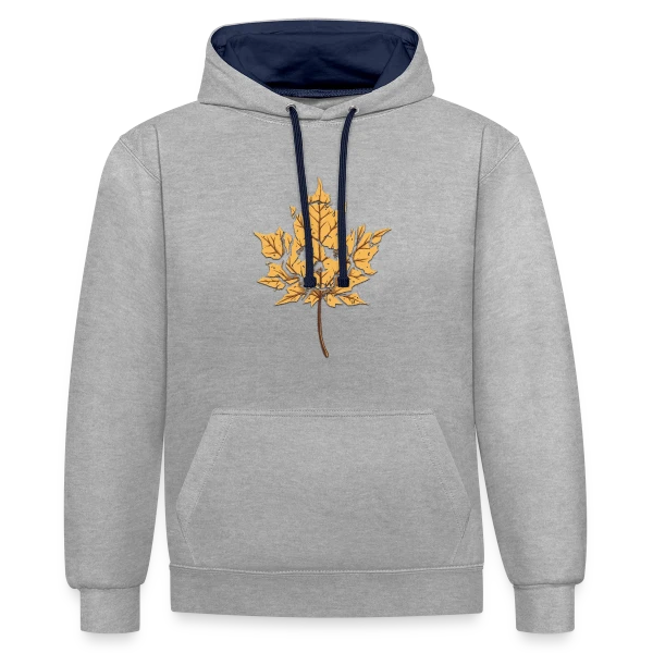 Feuille Morte Stylisée sur Sweat à capuche contrasté