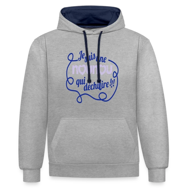 Ma Nounou en Or qui Déchire sur Sweat à capuche contrasté