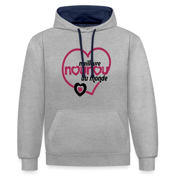 Meilleure Nounou du Monde sur Sweat à capuche contrasté