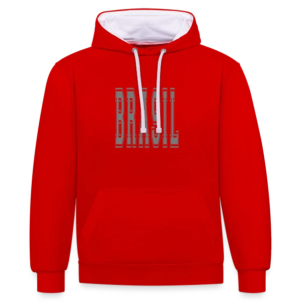Fierté Brésilienne Football sur Sweat à capuche contrasté